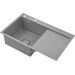 Мийка для кухні Dusel SS304 PVD Nano Grey DS50678-1LNG (78x49 см, ліва, сіра матова, 3.0/0.8 мм, з сифоном, дозатором та колландером), Доступні розміри: 78 x 49 L, Колір виробника: сірий матовий, Тип поверхні: PVD brash, фото 
