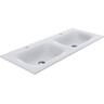 Раковина Miraggio Jessel 1100-2 Miramarble Matt 0000939 (110x45 см, белая матовая, с двумя чашами), Доступные размеры: 110 x 45 (2), Цвет производителя: белый матовый, Технология производства: Miramarble Matt, фото 