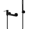Смеситель для душа Corsan Lugo Black Matt CMZ064BL (черный матовый, с лейкой и шлангом), Цвет производителя: черный матовый, фото 