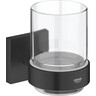 Стакан для зубных щеток Grohe QuickFix Start Cube Black 410972430 (черный матовый, настенный), Цвет производителя: черный матовый, фото 
