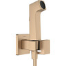 Гигиенический душ с вентилем Hansgrohe Bidette 1jet E Brushed Bronze 29233140 (брашированная бронза, внешняя часть), Цвет производителя: брашированная бронза, фото 