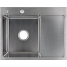 Мийка для кухні Lidz Handmade H6350R Brushed Steel LDH6350BRUR45587 (63x50 см, брашована сталь, 3.0/1.0 мм, з сифоном та дозатором), Доступні розміри: 63 x 50 R, Колір виробника: брашована нержавіюча сталь, фото 