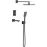 Душова система з термостатом Imprese Bilovec Black Matt t04800910STC (чорна матова, прихованого монтажу, з виливом), Колір виробника: чорний матовий, фото 