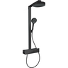 Душевая система с термостатом Hansgrohe Rainfinity EcoSmart Showerpipe 250 1jet Black Matt 28742670 (черная матовая, с полочкой), Цвет производителя: черный матовый, фото 