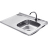 Комплект P608006RALC032: кухонна мийка Kroner KRP Polierte - 6080R + змішувач для кухні Agua Leon - C032, Доступні розміри: 60 x 80 R, Колір виробника: нержавіюча сталь, Тип поверхні: полировка (блестящая), фото 