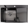 Кухонная мойка Valeso Handmade PVD Decor L SP000049737 (78x50 см, черная, 3.0/0.8 мм, левая, c дозатором и сифоном), Доступные размеры: 78 x 50 L, Цвет производителя: черный, Тип поверхности: PVD декор, фото 