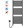 Електрична рушникосушарка Navin Авангард X Sensor Wi-Fi 12-272155-4812 (480x1200, чорний муар, ліва, сенсорна, з таймером), Доступні розміри: 480 x 1200, Колір виробника: чорний муар, Підключення рушникосушарки: ліве, фото 