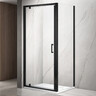 Душевая кабина Dusel A-518B Black Matt A518B9080 (90x80 см, стекло прозрачное, профиль черный матовый), Доступные размеры: 90 x 80, Цвет производителя: прозрачное стекло, отделка черная матовая, фото 