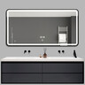 Зеркало для ванной комнаты Dusel DE-M0065D Black 606507 (120х75 см, черное, с LED-подсветкой, диммером, подогревом, часами и температурой), Доступные размеры: 120 x 75, Цвет производителя: черный, фото 